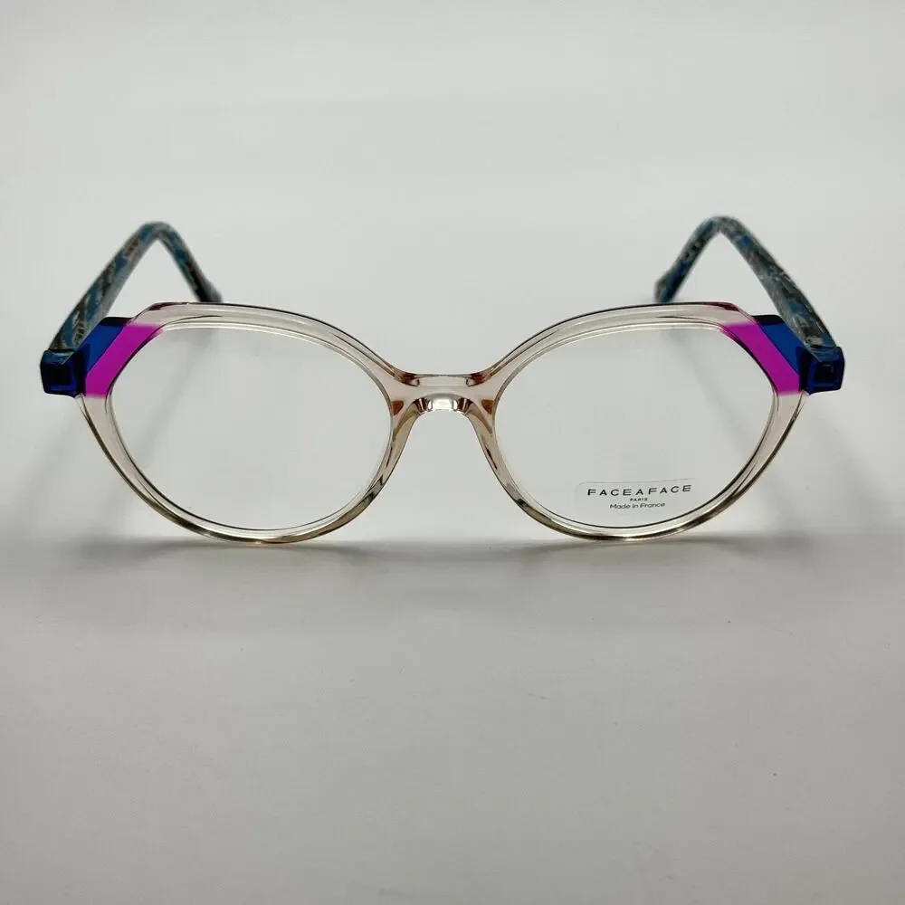 Face a Face Eyeglass Frames MOVES 2 3006 Pink Blush Crystal Frame 52-17-142 NEW